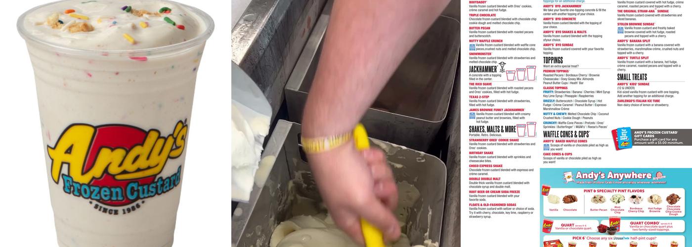 Andy's Frozen Custard Menu