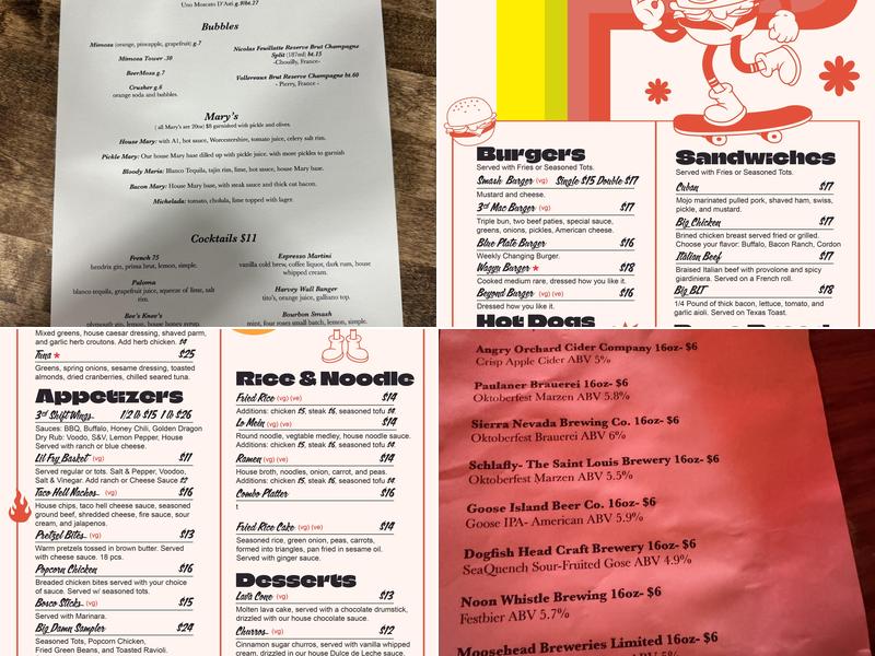 3rd Shift Kitchen Menu