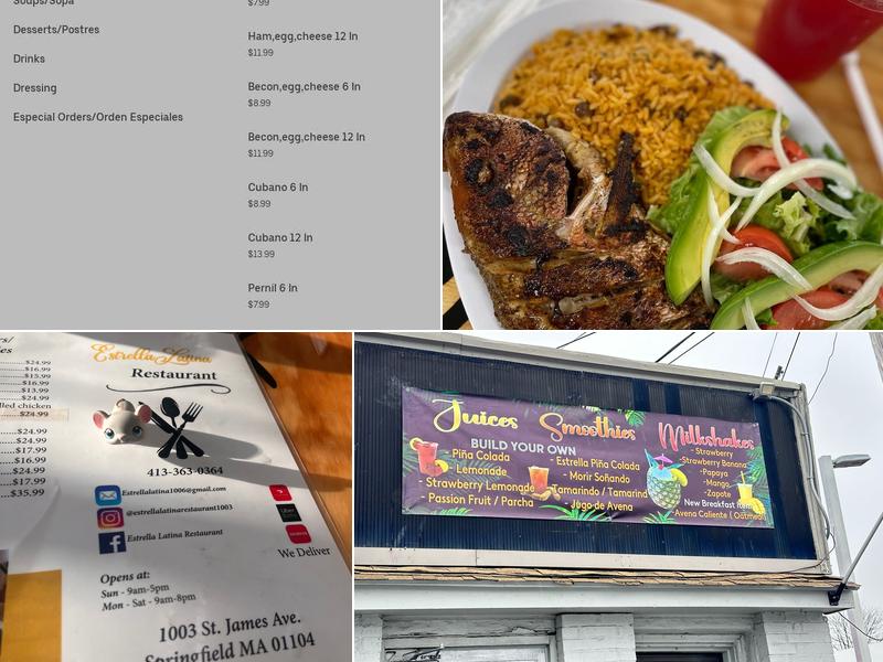 Estrella Latina Restaurant Menu