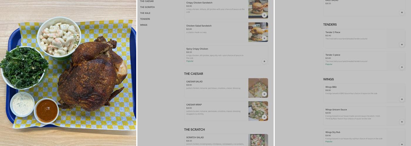 Chicken Scratch Menu