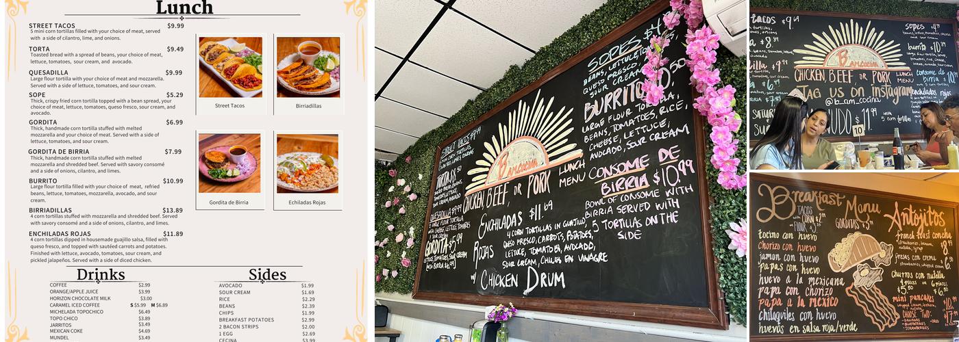 B AM Cocina Menu