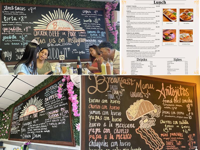 B AM Cocina Menu