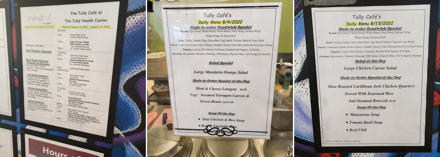 Daniel & Grace Tully Café Menu