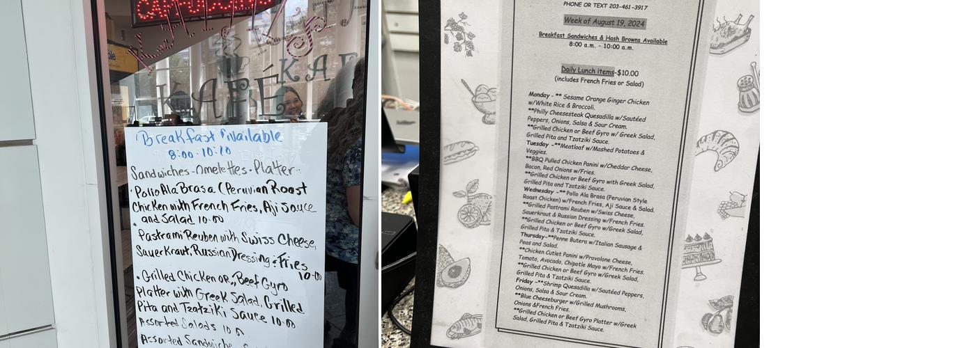 Kathi's Kafe Menu