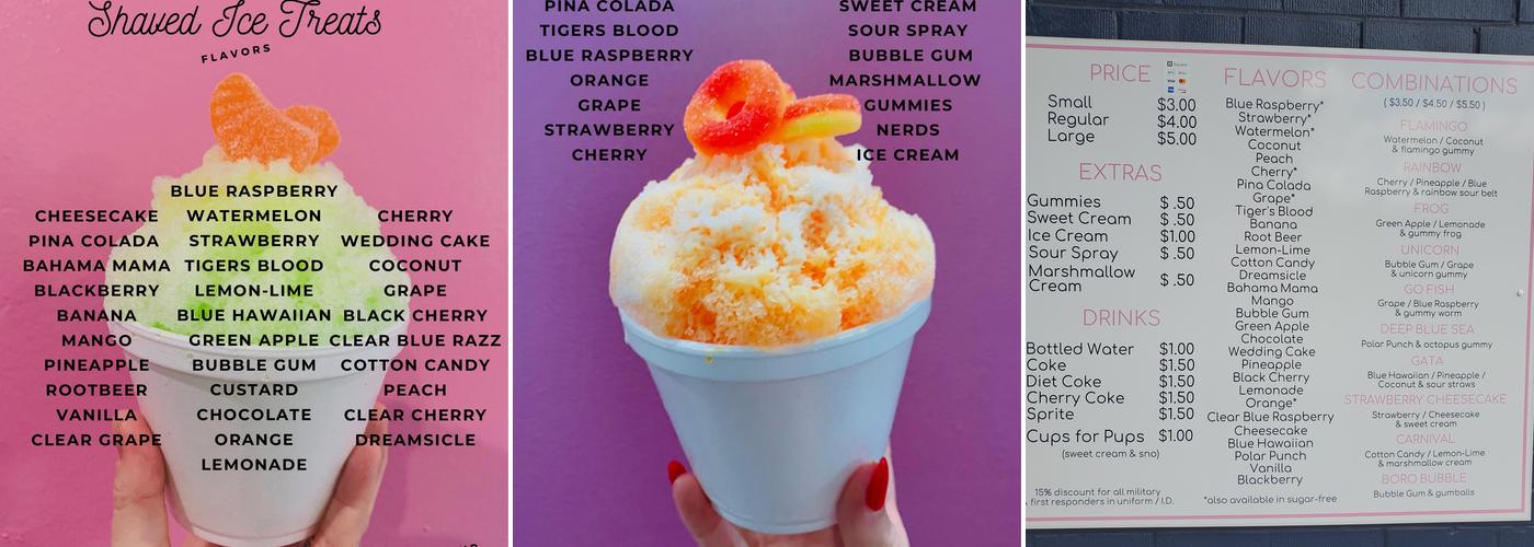 Boro Sno Menu