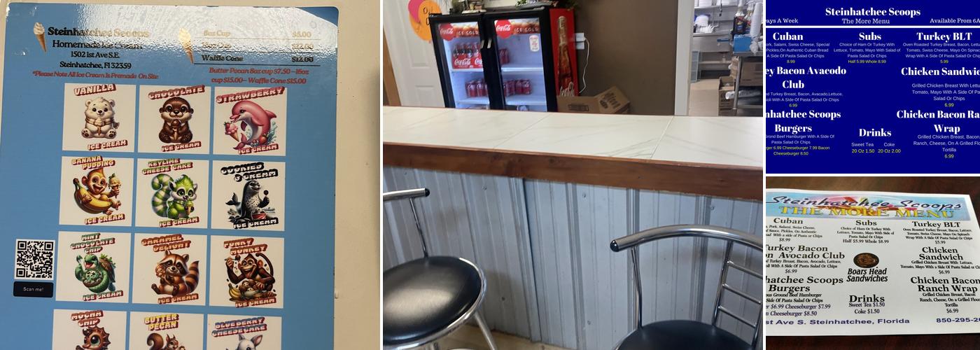 Steinhatchee Scoops Menu