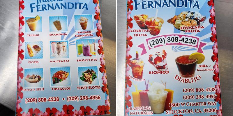 Fruteria Fernandita Menu
