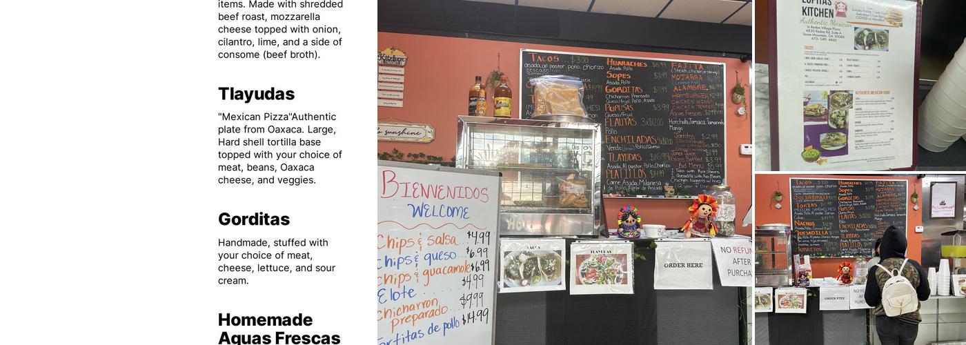 Lupita’s Kitchen Authentic Mexican Menu