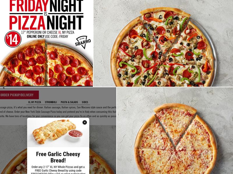 Sbarro Menu