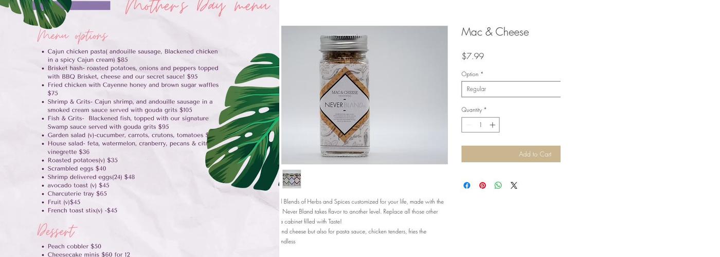 Sophisticated Delights Menu