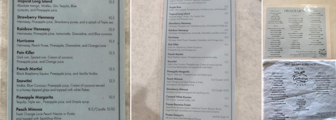 The Gathering Place Menu