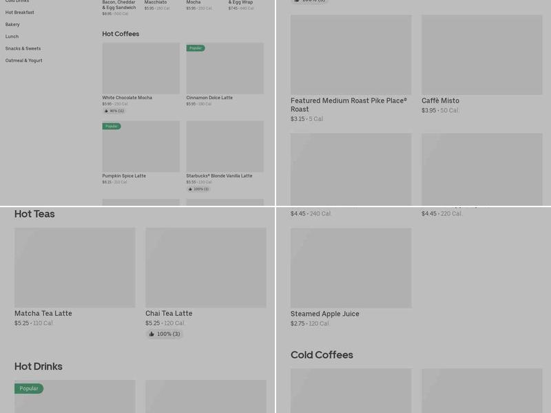 Starbucks Menu