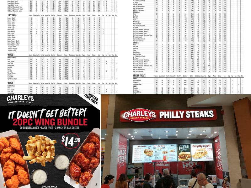 Charleys Cheesesteaks Menu