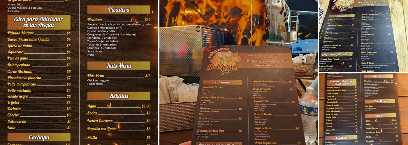 Arepas Las Rubias Grill Menu