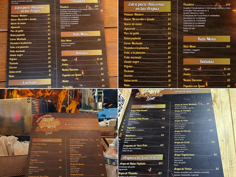 Arepas Las Rubias Grill Menu