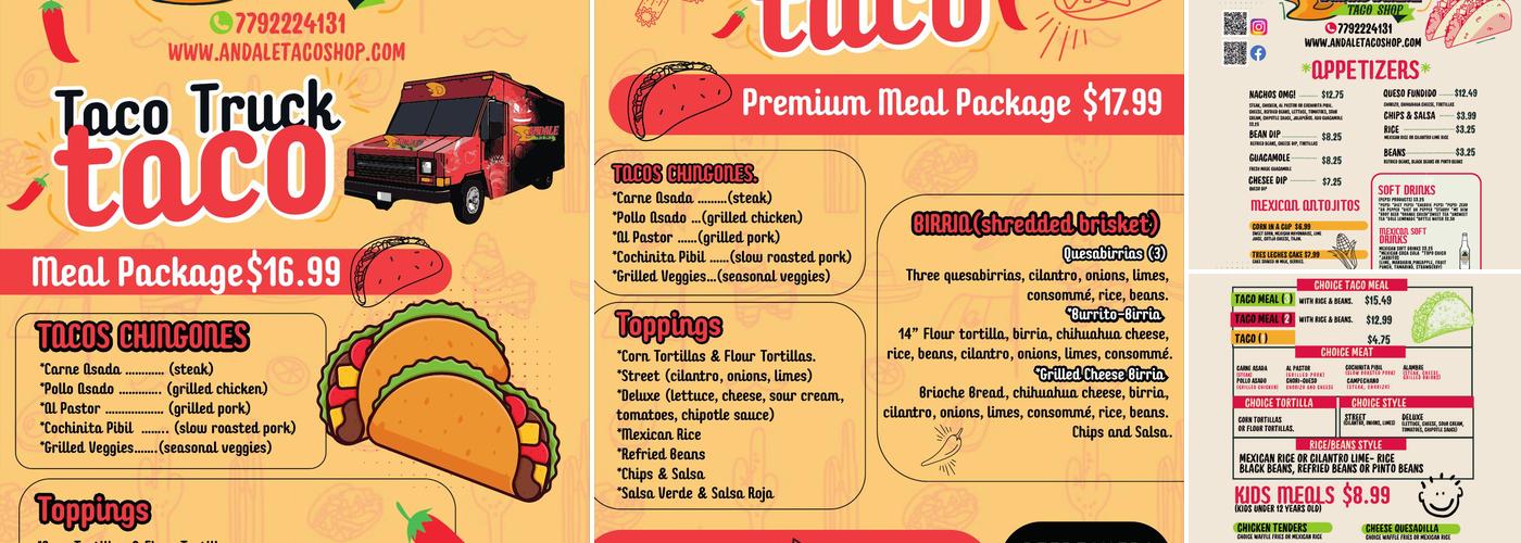 Andale Taco Shop Menu