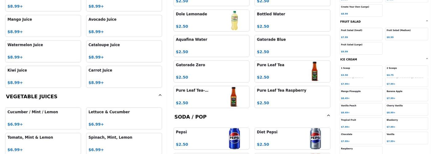 Cuse Smoothies and Refreshers Menu