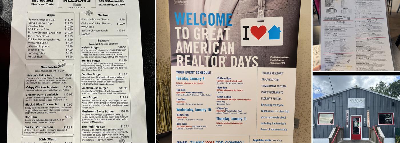 Nelsons BurgerBar Menu