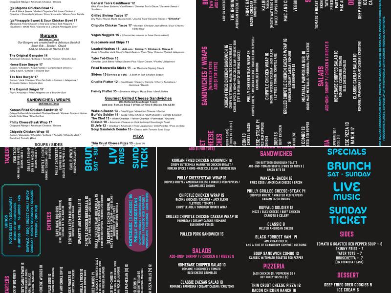 HomeBase Delaware Menu