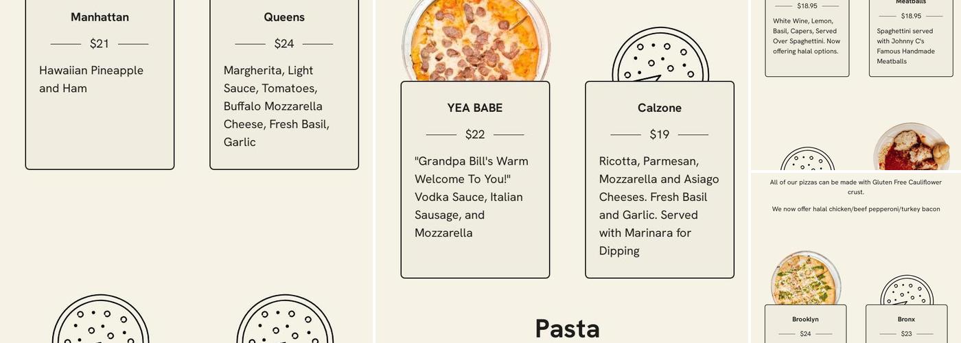 Johnny C's Italian Eatery Menu