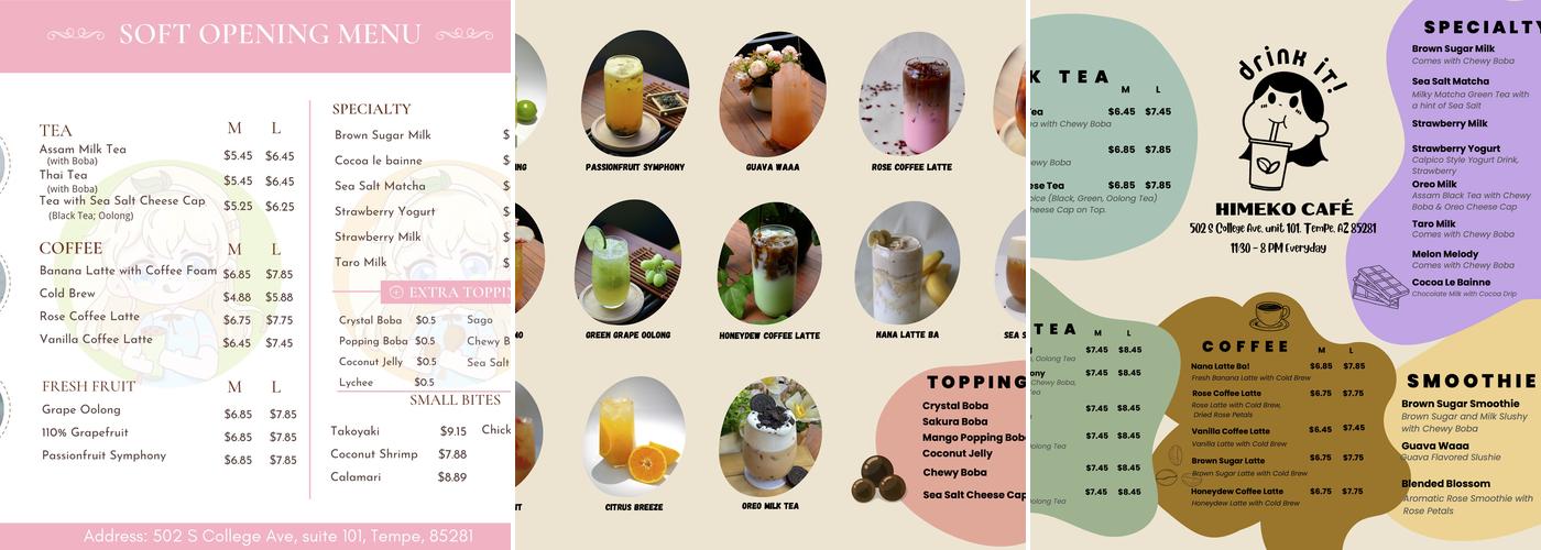 Himeko Café | ACG Go Boba + Tea Menu