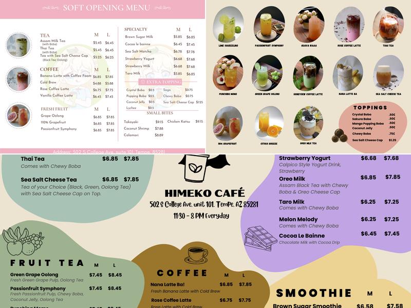 Himeko Café | ACG Go Boba + Tea Menu