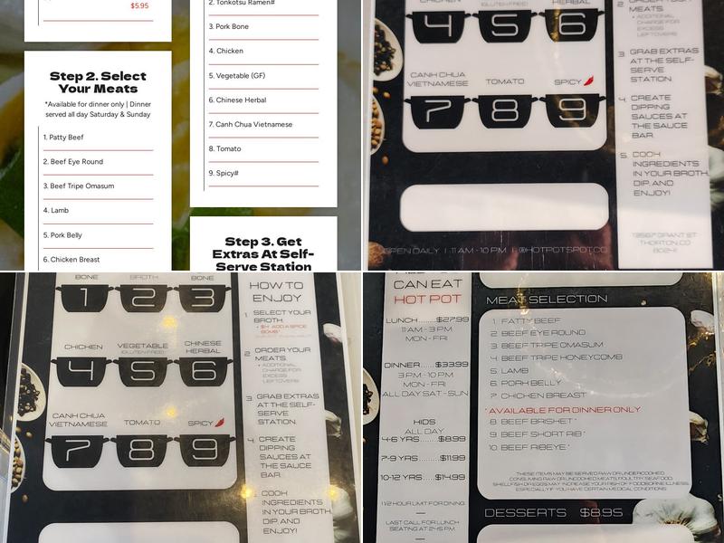Hot Pot Spot Menu