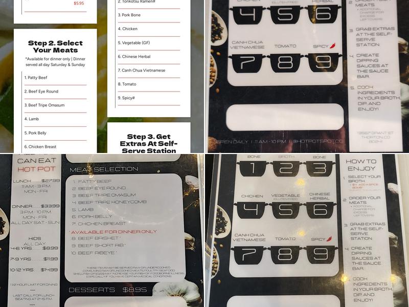 Hot Pot Spot Menu