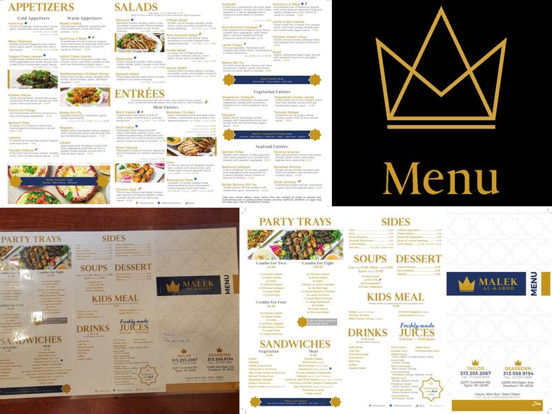 Malek Al Kabob Trenton Menu