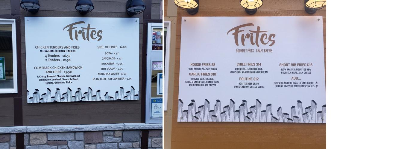 Frites Menu