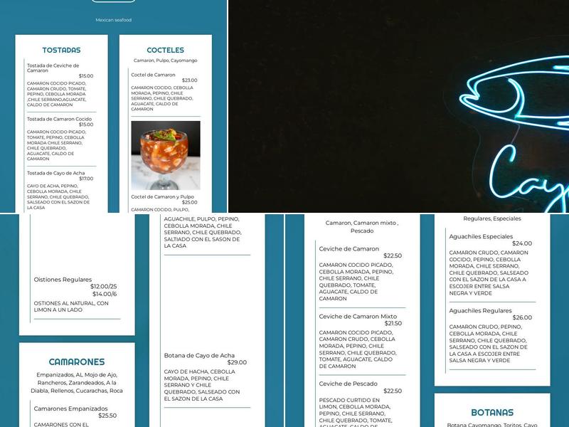 Cayomango Tucson Menu