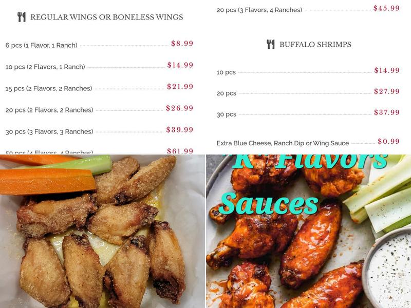 Wing Factory Menu