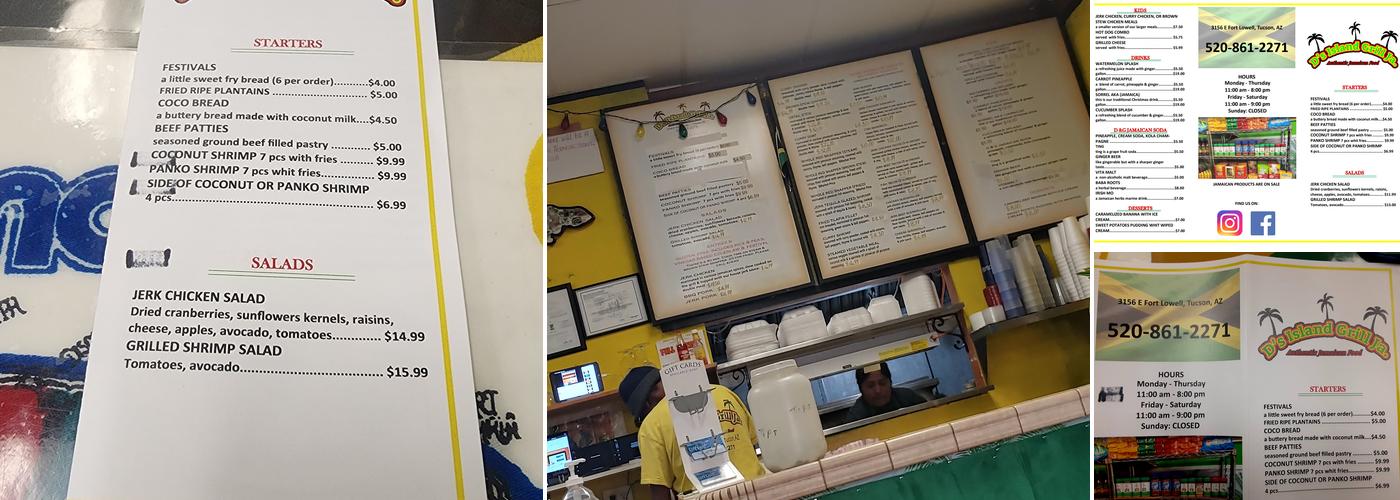 D's Island Grill JA Menu