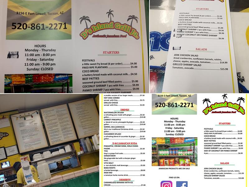 D's Island Grill JA Menu