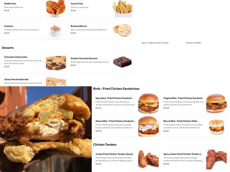 Bird-N-Bun Menu