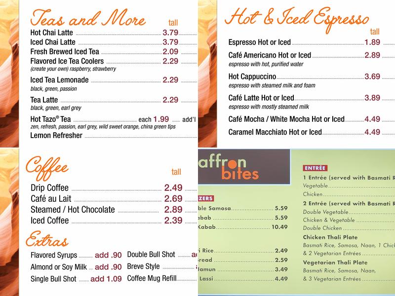 Saffron Bites Menu