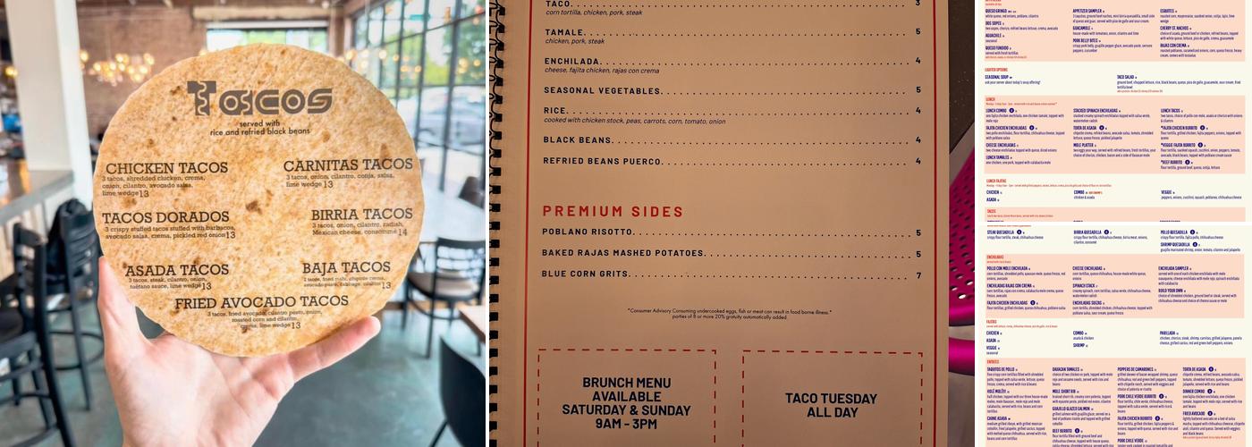 Holé Molé Menu