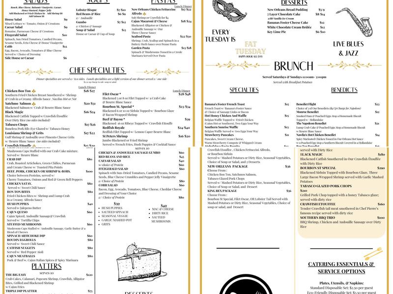 Bourbon St. Cafe Menu