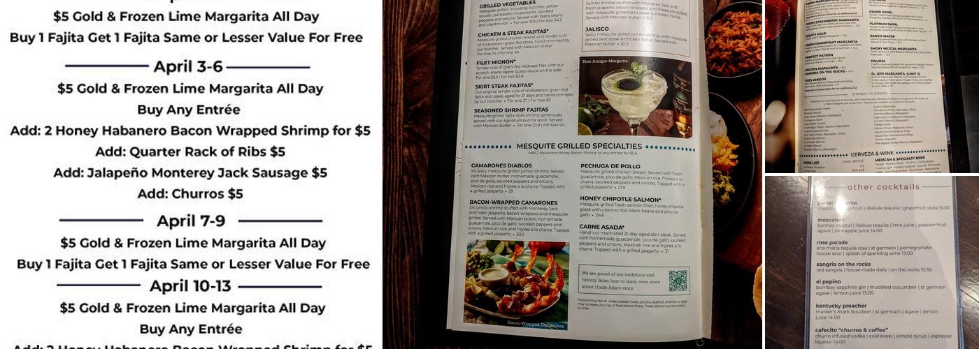 Uncle Julio's Mexican Restaurant Menu