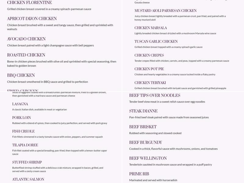 Just Catering By Orr Nalp Menu