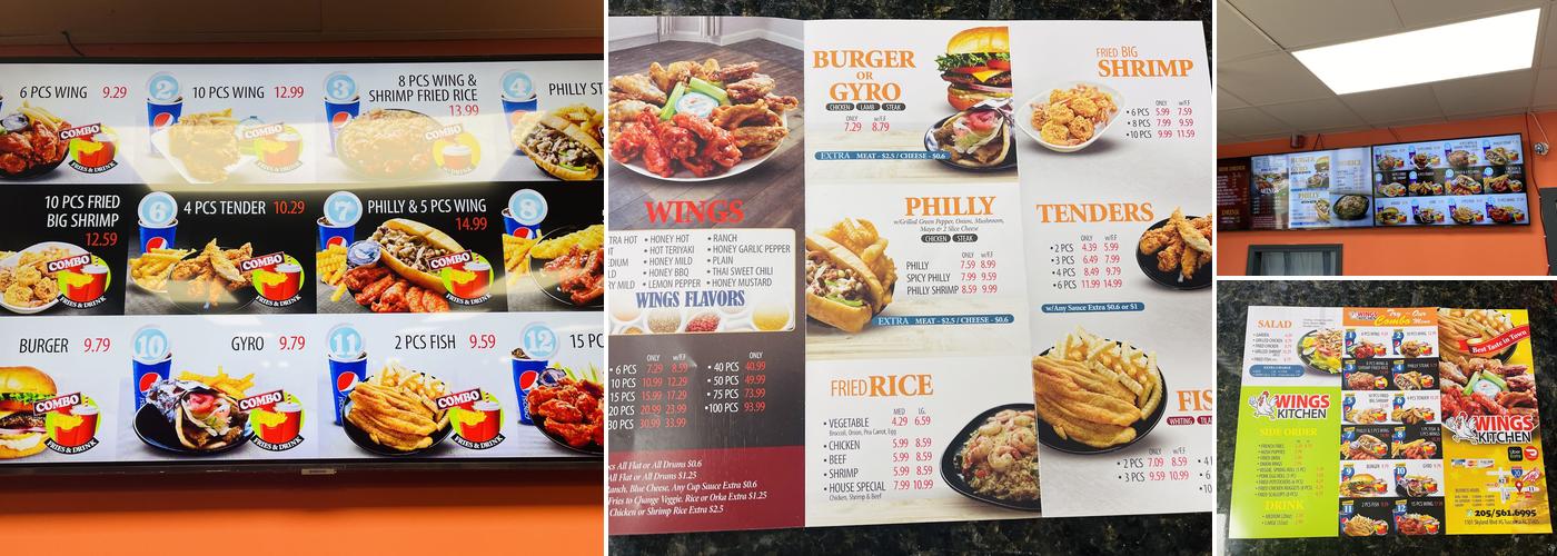 Wing kitchen Menu