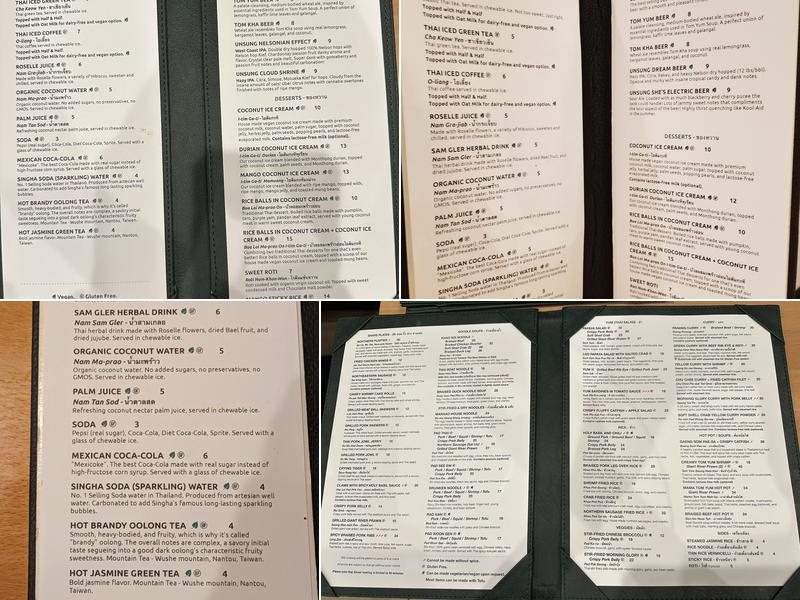 Manaao - Thai Comfort Food Menu