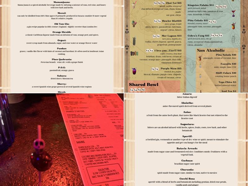 Coral Club Menu