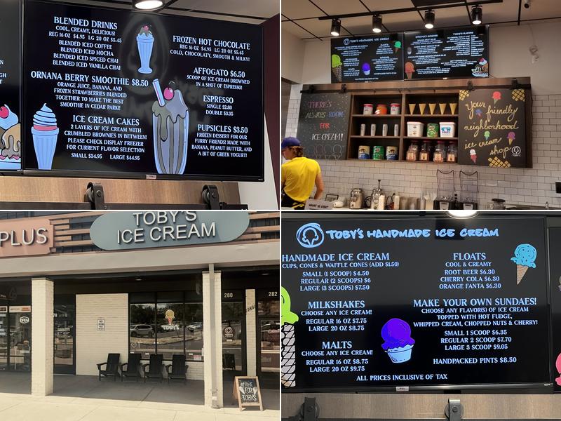 Toby’s Handmade Ice Cream Menu