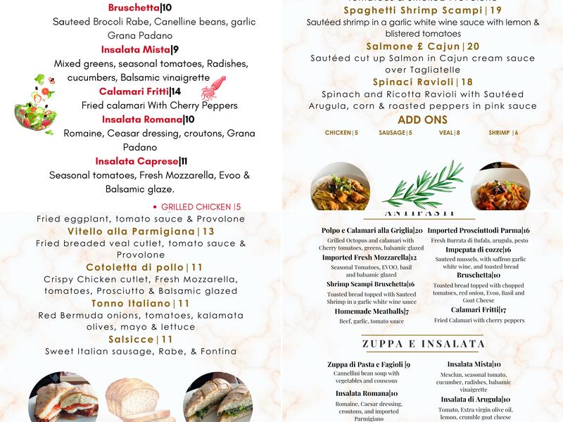 Ciao Amici Restaurant Menu