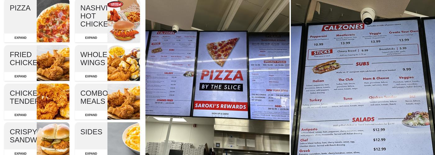 Saroki's Crispy Chicken & Pizza Menu