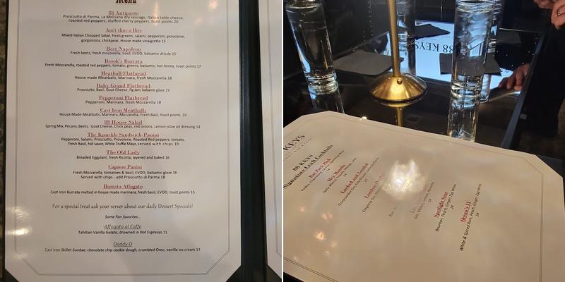 88 Keys Piano Bar & Cafe Menu