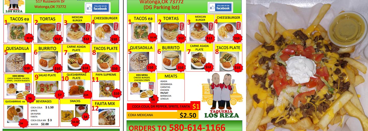 Taqueria Los Reza Menu