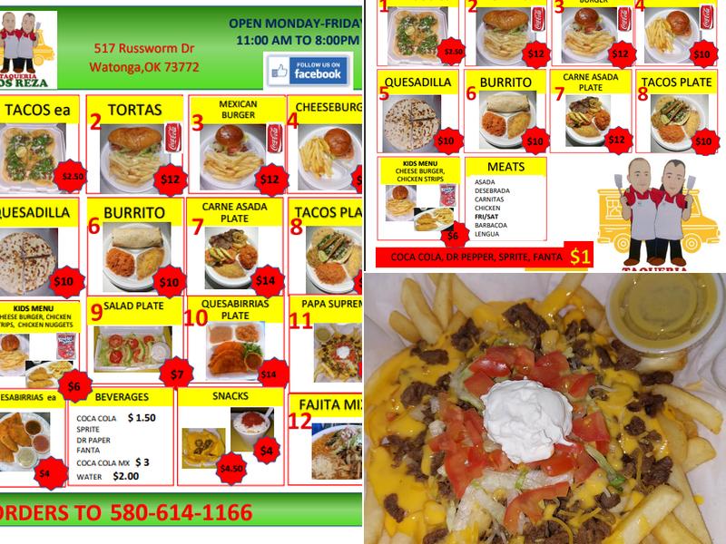 Taqueria Los Reza Menu