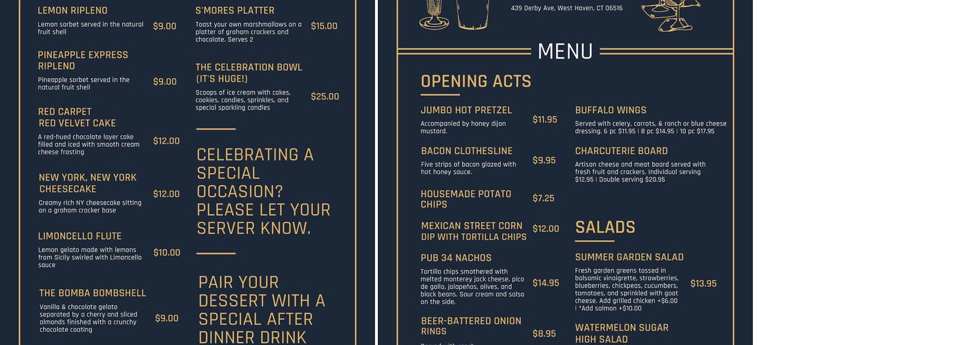 PUB 34 Menu